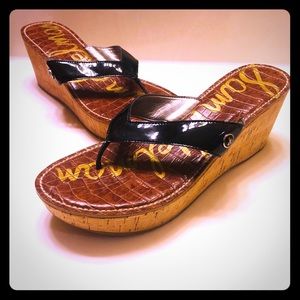 Like NEW! 9.5M Sam Edelman Black Romy Wedge Sandal
